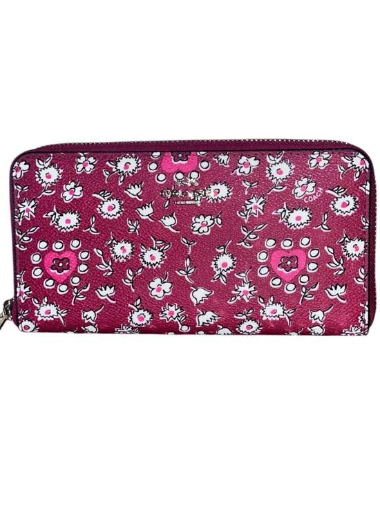Coach Handbags - Coach Wild Hearts Print Accordion Zip Wallet